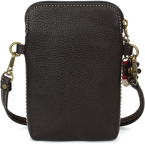 CHALA Woodland Animal Collection Cell Phone Crossbody Purse-Women PU Leather/Canvas Multicolor Handbag with Adjustable Strap - Fox Family - brown stripe in Saudi Arabia