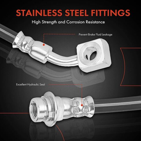 A-Premium Front Driver and Passenger Brake Hydraulic Hoses Compatible with Select Chevy and GMC Models - Colorado 2015-2018, Canyon 2015-2018 - Replace# 23153329, 23153330 (Pack of 2) in Saudi Arabia