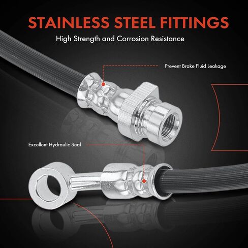 A-Premium Rear Passenger Brake Hydraulic Hose Compatible with Hyundai Models - Elantra 2008 2009 2010 - Replace# 587372H550 in Saudi Arabia