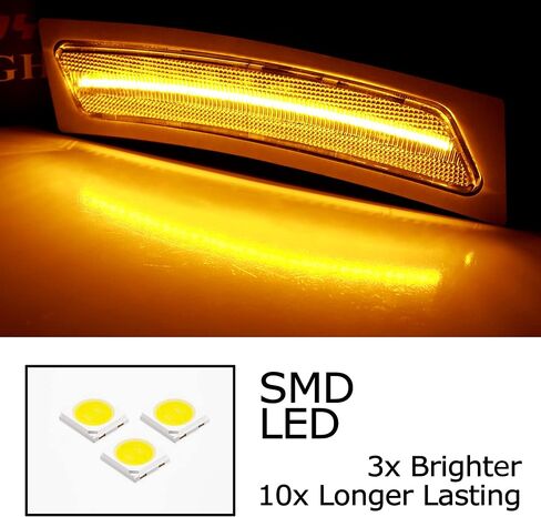 iJDMTOY Smoked Lens White Full LED Front Bumper Reflector Replace Side Marker Light Kit Compatible with BMW 2016-19 F30/LCI F80 320i 340i M3, F32 F82 420i 428i 435i 440i M4, Replace OEM Amber Reflex in Saudi Arabia