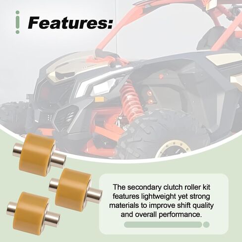 3 Set Secondary Clutch Roller Kit Fits for Can-Am 2017-2023 Maverick X3 2020-2022 Defender Max HD10 2019-2022 Maverick Sport 2021-2022 Commander 1000R Replace 420629192 420227946 417127016 in Saudi Arabia