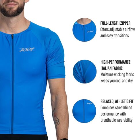 Zoot Men’s Core Tri Aero Jersey, Lightweight, Moisture-Wicking Triathlon Full Zip Top with Storage & UPF 50+ Protection in Saudi Arabia