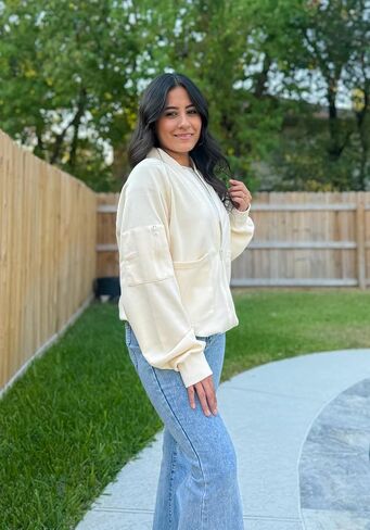 سترة Anienaya النسائية خفيفة الوزن كاجوال بياقة واقفة وسحّاب ورباط، معطف أنيق مع جيوب in Kuwait