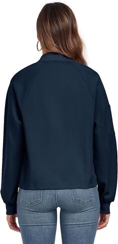 سترة Anienaya النسائية خفيفة الوزن كاجوال بياقة واقفة وسحّاب ورباط، معطف أنيق مع جيوب in Kuwait