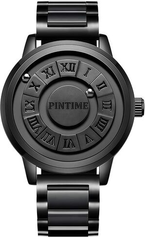 Gosasa Mens Magnetic Levitation Watch Unique 3D Floating Ball Swiss Quartz Watch Roman Numerals, Waterproof Wristwatch with Leather/Steel Strap in Saudi Arabia
