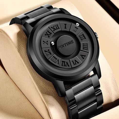 Gosasa Mens Magnetic Levitation Watch Unique 3D Floating Ball Swiss Quartz Watch Roman Numerals, Waterproof Wristwatch with Leather/Steel Strap in Saudi Arabia