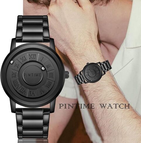 Gosasa Mens Magnetic Levitation Watch Unique 3D Floating Ball Swiss Quartz Watch Roman Numerals, Waterproof Wristwatch with Leather/Steel Strap in Saudi Arabia