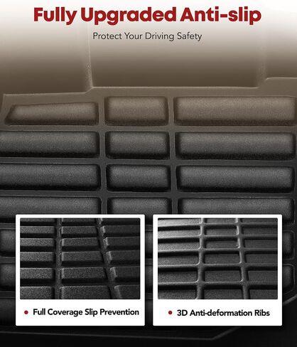 YHTAUTO Floor Mats Fit 2009-2013 Honda Fit (Fit Model with Retention Devices), TPE All Weather Car Mats Waterproof Anti-Slip Odorless Floor Liner, Interior Car Accessories Front & 2nd Row Liner in Saudi Arabia