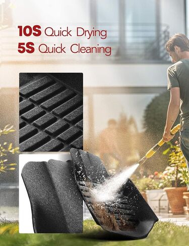 YHTAUTO Floor Mats Fit 2009-2013 Honda Fit (Fit Model with Retention Devices), TPE All Weather Car Mats Waterproof Anti-Slip Odorless Floor Liner, Interior Car Accessories Front & 2nd Row Liner in Saudi Arabia