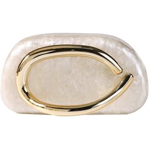 Dreubea Minimalist Gold-Tone Art Deco Clutch Bag – Elegant Metallic Accent Evening Handbag Purse for Women in Kuwait