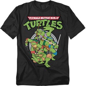 تي شيرت Teenage Mutant Ninja Turtles TMNT Group للجنسين للبالغين باللون الأسود in Kuwait
