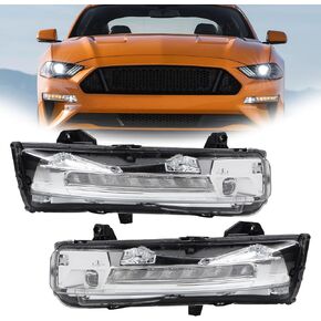 ضوء الضباب مع عدسة متوافقة مع 2018-2023 Ford Mustang GT/Bullitt/Premium الجانب الأيسر والجانب الأيمن LED DRL استبدال مصابيح الضباب JR3Z13201A FO2520198 JR3Z13200A FO2521198 in Kuwait