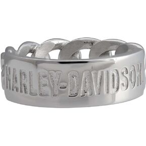 خاتم Harley-Davidson للسيدات H-D Script Bar Curb Link - فضي من الفولاذ المقاوم للصدأ in Kuwait