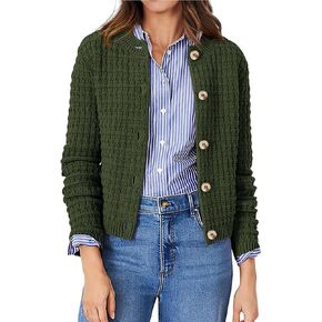 Women's Knit Cardigan Sweaters Fall Knitted Cable Open Front Button Down Cardigans Trendy 2025 Outerwear in Saudi Arabia
