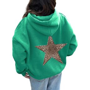 Womens Cheetah Leopard Star Hoodie Graphic Print Fleece Y2k Oversized Hooded Sweatshirt in Saudi Arabia
