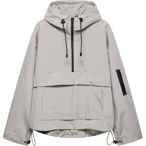 Xunger Women's Oversized Hoodie Jacket Long Sleeve Street Fashion Sweatshirt Casual Pullover with Pocket in Kuwait