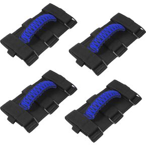 مقابض الاستيلاء على Jeep ، 4 حزمة Roll Bar Grab Bandles مع قبضة مشبك المعادن متوافق مع Jeep Wrangler 1955-2024 JT JL TJ CJ YJ in Kuwait