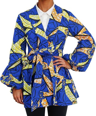 قميص نسائي أفريقي Dashiki Batik Top Kente ملابس مطبوعة بالشمع القطني بأكمام طويلة بلوزة أنقرة تونك in Kuwait