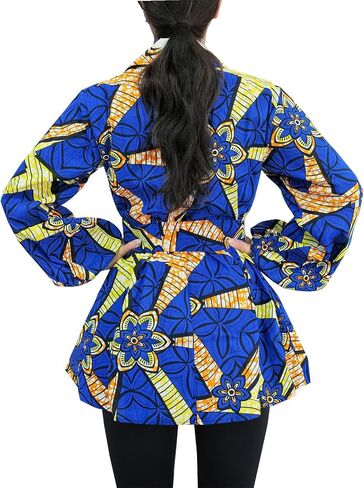 قميص نسائي أفريقي Dashiki Batik Top Kente ملابس مطبوعة بالشمع القطني بأكمام طويلة بلوزة أنقرة تونك in Kuwait
