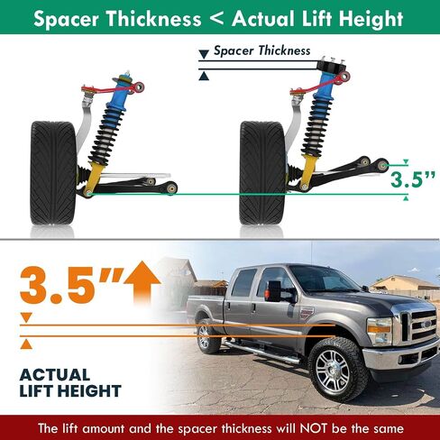 AJP Distributors 3.5" 3.5 Inch Front Leveling Lift Kit Spacers w/Shock Extender Black Compatible/Replacement For F250 F350 Super Duty 4X4 4WD 05 06 07 08 09 10 11 12 13 14 15 16 17 18 19 20 21 22 23 in Saudi Arabia