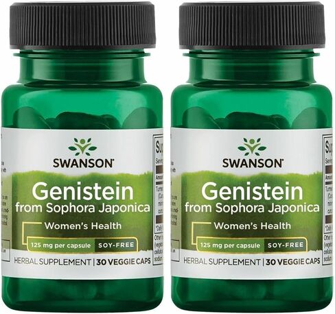 Swanson Soy-Free Genistein - Plant-Based Natural Supplement for Women - Comfort & Balance - (60 Veggie Capsules, 125mg Each) in Saudi Arabia