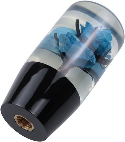 Universal 10CM JDM Clear Blue Real Flowers Manual Car Gear Stick Shift Knob in Saudi Arabia