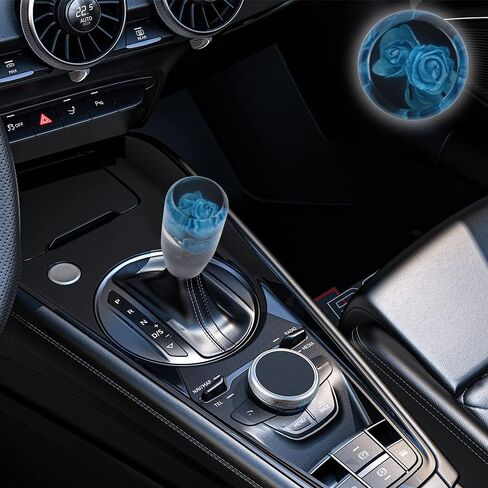 Universal 10CM JDM Clear Blue Real Flowers Manual Car Gear Stick Shift Knob in Saudi Arabia