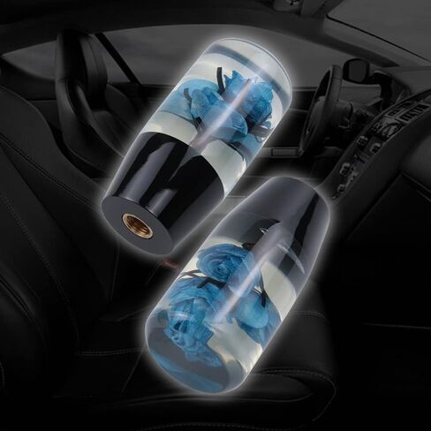 Universal 10CM JDM Clear Blue Real Flowers Manual Car Gear Stick Shift Knob in Saudi Arabia