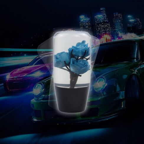 Universal 10CM JDM Clear Blue Real Flowers Manual Car Gear Stick Shift Knob in Saudi Arabia