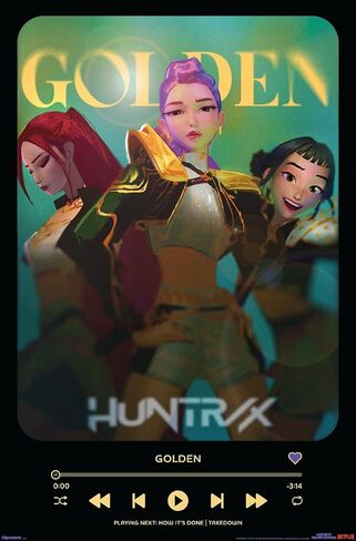 Netflix KPop Demon Hunters (2025) - ملصق حائط لقائمة التشغيل الذهبية، مقاس 34 بوصة × 22.4 عرض، إصدار غير مؤطر in Saudi Arabia