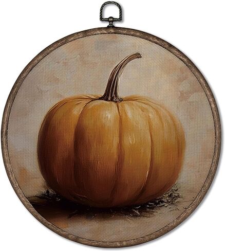 GWFSJYU Vintage Ghost Halloween Framed Wall Art, Ghost Halloween Decor, Gothic Fall Pumpkin Round Canvas Prints Wall Art, Dark Academia Cute Ghosts Hanging Decor for Gallery Bathroom Living Room, 10x10inch in Saudi Arabia
