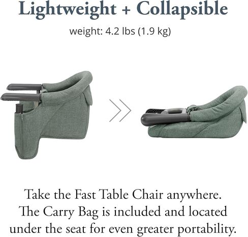 كرسي طاولة سريع من Inglesina - مزيج من الصنوبر الأخضر + صينية طعام سريعة - كرسي مرتفع محمول للأطفال الصغار الرضع، من 6 إلى 36 شهرًا - يناسب الطاولات من 0.8 بوصة إلى 3.5 بوصة - تصميم قابل للطي - تتضمن حقيبة حمل in Kuwait