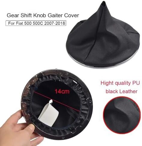5 Speed Gear Shift Knob Sitck Head Leather Gloss Black Cap Replacement，for Fiat 500 500C 2007-2018(Carbon Fiber red Cover, R Marked Below (5 Speed) in Kuwait