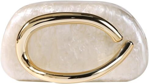 Dreubea Minimalist Gold-Tone Art Deco Clutch Bag – Elegant Metallic Accent Evening Handbag Purse for Women in Kuwait