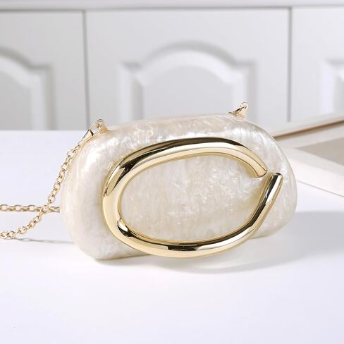 Dreubea Minimalist Gold-Tone Art Deco Clutch Bag – Elegant Metallic Accent Evening Handbag Purse for Women in Kuwait