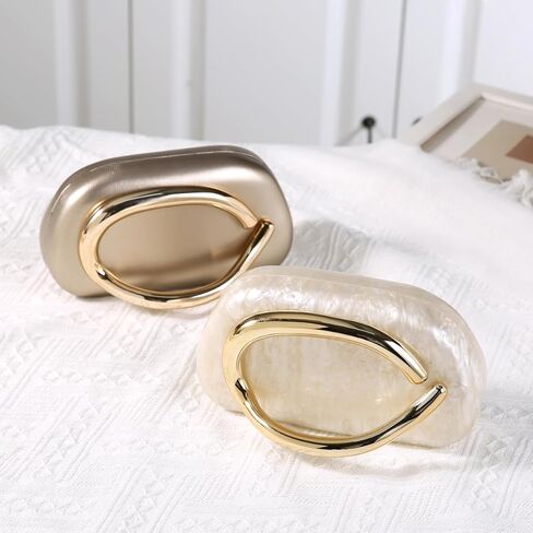 Dreubea Minimalist Gold-Tone Art Deco Clutch Bag – Elegant Metallic Accent Evening Handbag Purse for Women in Kuwait