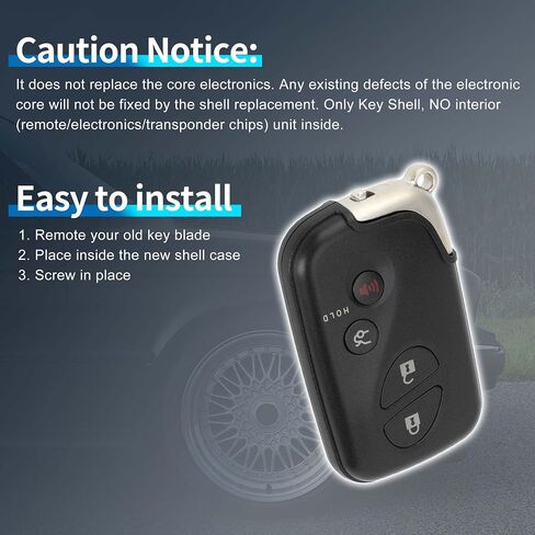 X AUTOHAUX Key Shell Case Keyless Entry Remote Key Fob Replacement Case for Lexus IS250 2006-2013 for Lexus RX350 2010-2015 4 Buttons HYQ14ACX HYQ14AEM in Saudi Arabia