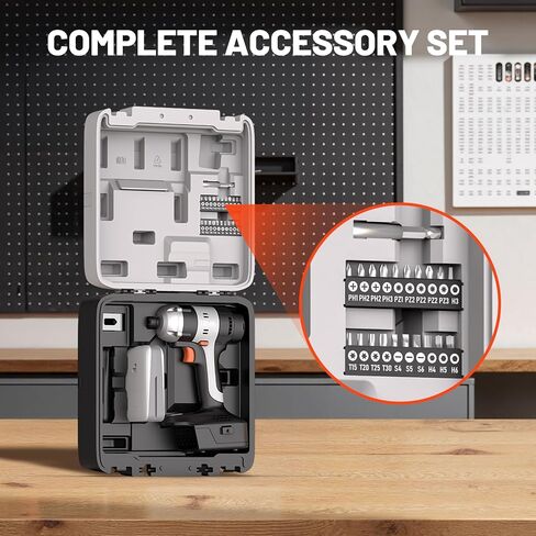 Litheli 20V MAX Cordless Impact Driver Kit, 1/4 Inch Brushless Hex Driver, 230N.m Torque, with 2.0Ah Battery, 14PCS Sockets, 10PCS Driver Bits and Tool Bag Included in Saudi Arabia