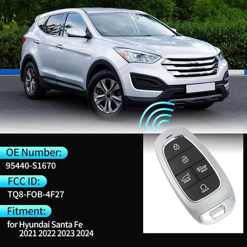 X AUTOHAUX TQ8-FOB-4F27 433MHz Replacement Keyless Entry Remote Smart Key Fob for Hyundai Santa Fe 2021 2022 2023 2024 No.95440-S1670 5 Buttons in Saudi Arabia