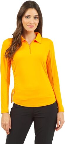 IBKUL Sun Protective UPF 50+ Icefil Cooling Tech Adjustable Length Long Sleeve Polo 48000 in Kuwait