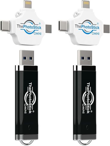 ThePhotoStick® Omni 128GB - Secure Photo & Video Backup and Transfer | Digital File Organization | USB & Multiport Connection for Phones, Tablets and Computers | Portable Memory | External Storage in Kuwait