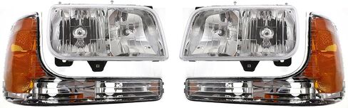 Garage-Pro Driver Passenger Side Headlight Assembly Pair for GMC Yukon Denali 1999-2000, Fits Cadillac Escalade Halogen W/bulb(s), Parking Light, Models Sequoia Package Replaces# 15738657 in Saudi Arabia