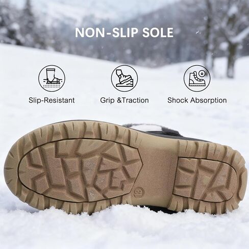 Boys Girls Winter Snow Boots Waterproof Anti-slip Warm Lining Shoes (Toddler/Little Kid/Big Kid) in Saudi Arabia