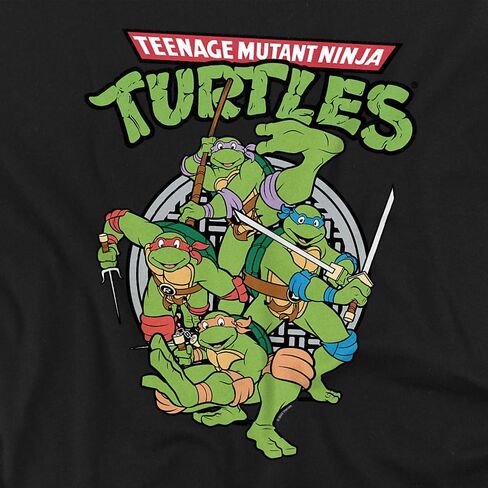 تي شيرت Teenage Mutant Ninja Turtles TMNT Group للجنسين للبالغين باللون الأسود in Kuwait