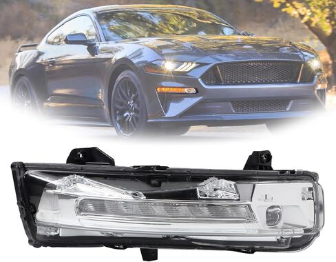 ضوء الضباب مع عدسة متوافقة مع 2018-2023 Ford Mustang GT/Bullitt/Premium الجانب الأيسر والجانب الأيمن LED DRL استبدال مصابيح الضباب JR3Z13201A FO2520198 JR3Z13200A FO2521198 in Kuwait