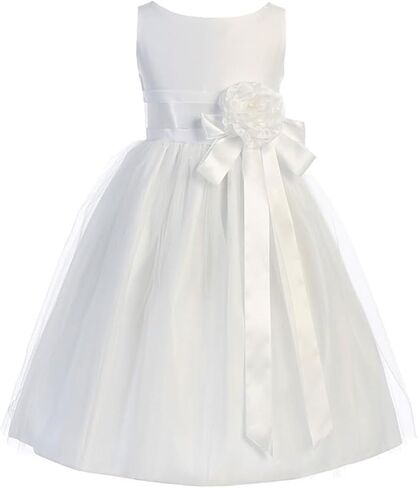 iGirlDress White Flower Girl First Communion Pageant Wedding Birthday Dress in Saudi Arabia