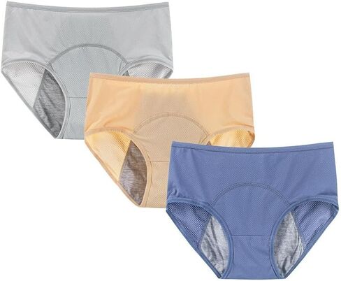 Women's High Waisted Plus Size Underwear, Breathable Mesh Briefs, Multi-Color Packs in Saudi Arabia