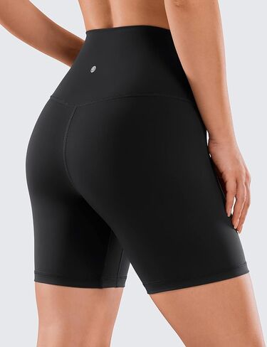 CRZ YOGA Women's Naked Feeling Biker Shorts - 6 Inches High Waist Yoga Workout Running Gym Spandex Shorts Universe Blue Large in Saudi Arabia