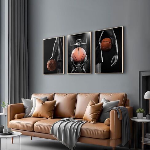 3Pcs Basketball Posters Black White Canvas Wall Art Pictures Prints for Mens Teen Boys Room Bedroom Dormitory Office Wall Decor 12x16in Unframed in Saudi Arabia