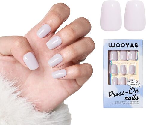 بني داكن، اضغط على الأظافر القصيرة، أظافر صناعية مربعة مصنوعة يدويًا في الخريف قابلة لإعادة الاستخدام، تناسب الغراء اللامع تمامًا على الأظافر في 12 مقاسًا - 24 قطعة من الجل الناعم على مجموعة الأظافر للنساء in Kuwait